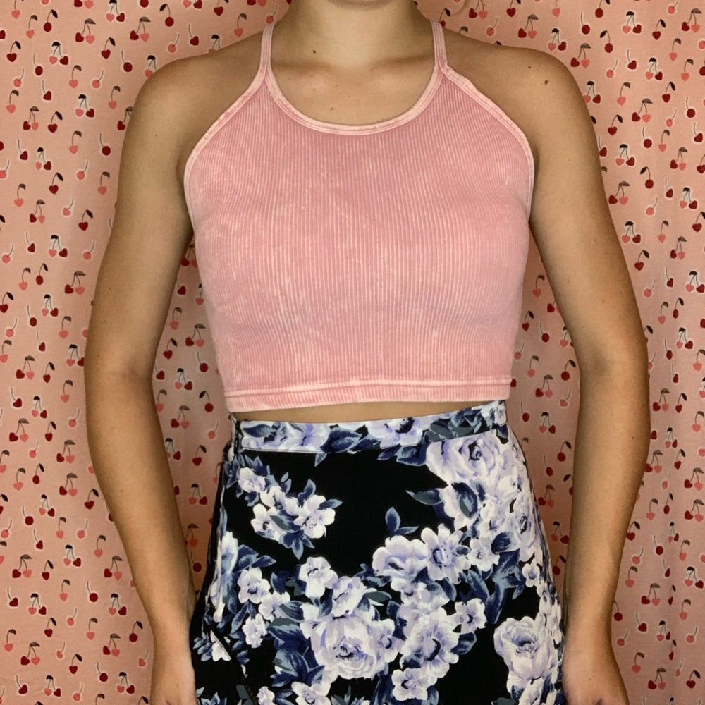Free people Light pink crop tank top size medium/large but fits like a small